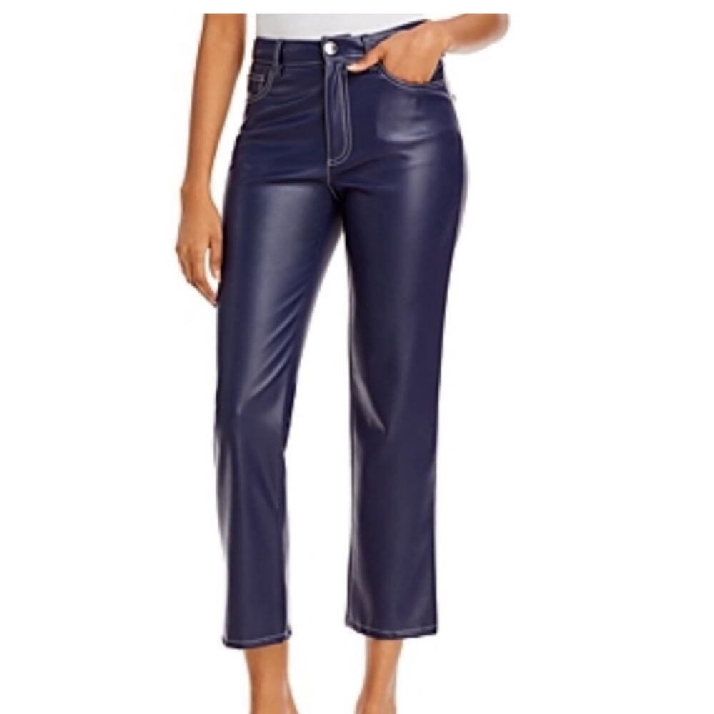 STAUD Cropped Elliot Faux Leather Pants